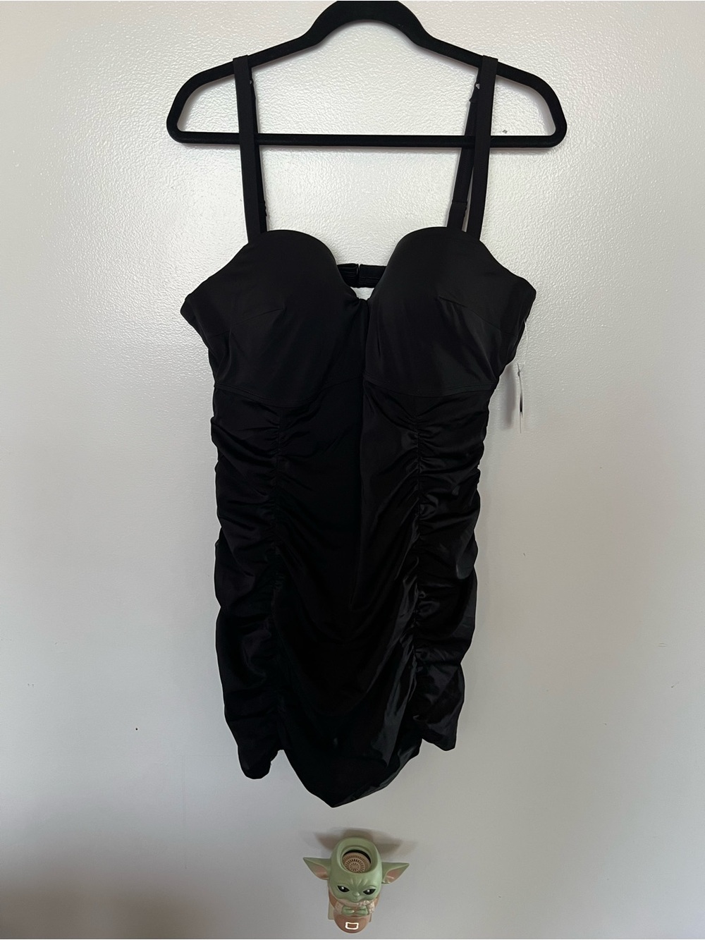 Torrid Black Ruched Swim Dress Black Sz 2X DD/F NWT